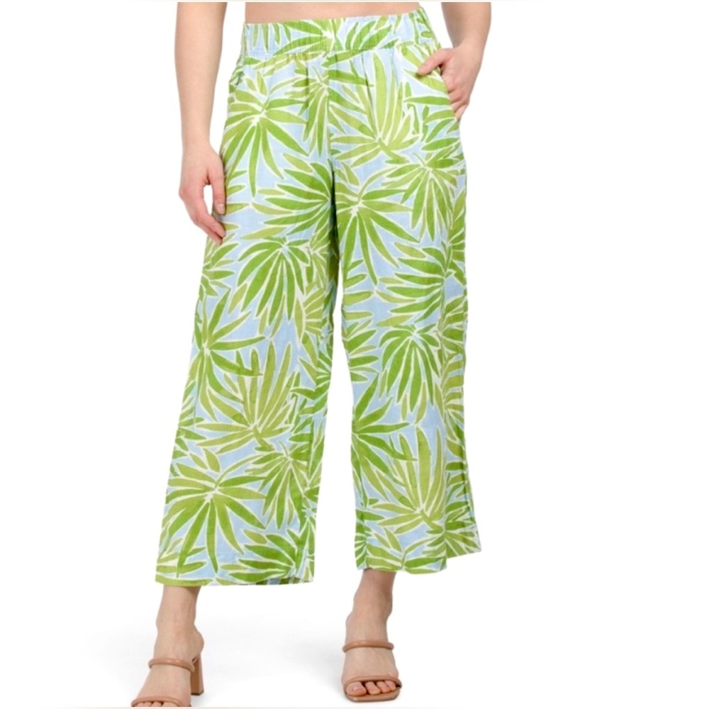 Sigrid Olsen Linen Wide Leg tropical Pants Size small